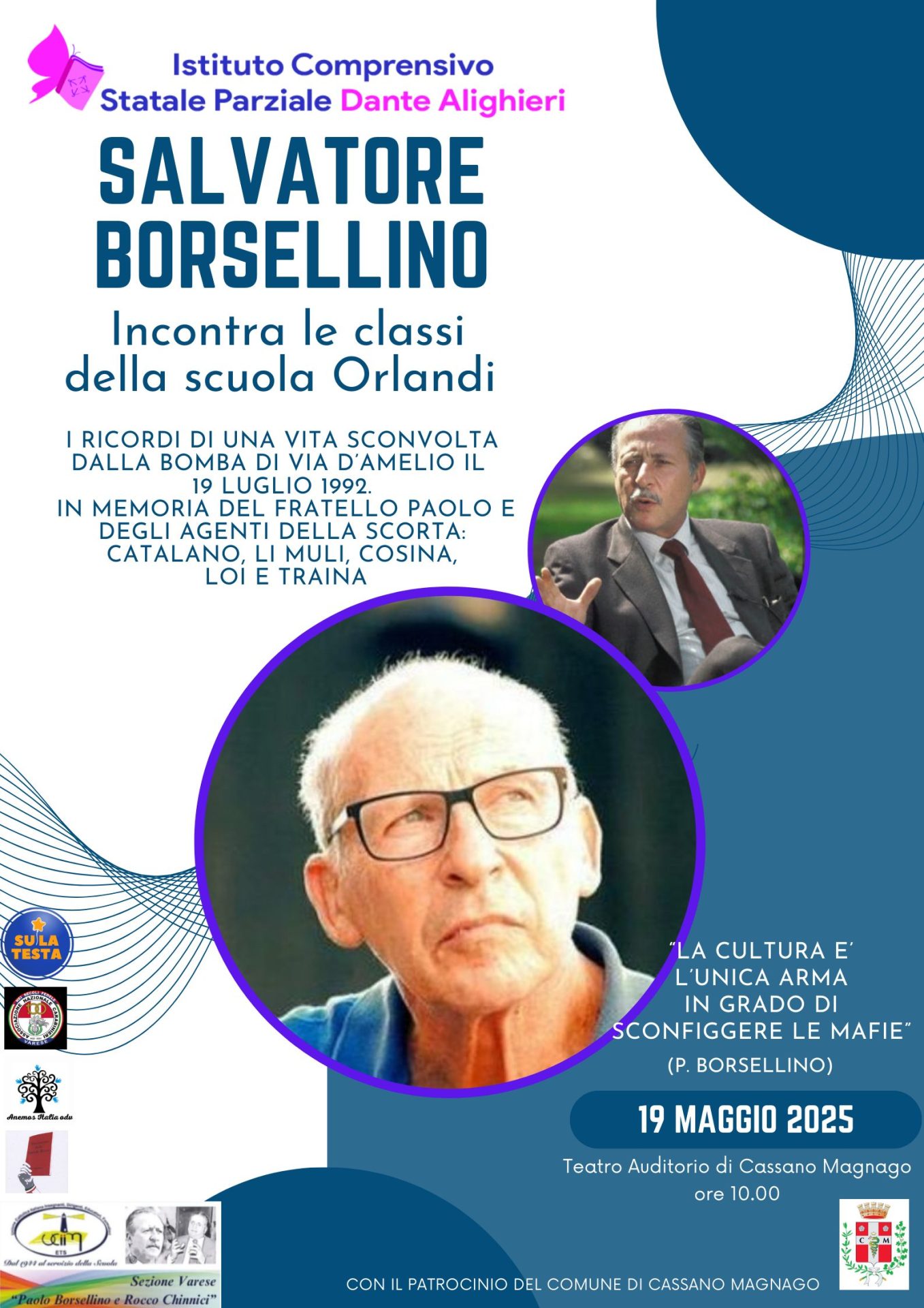 Locandina evento in memoria di Paolo Borsellino