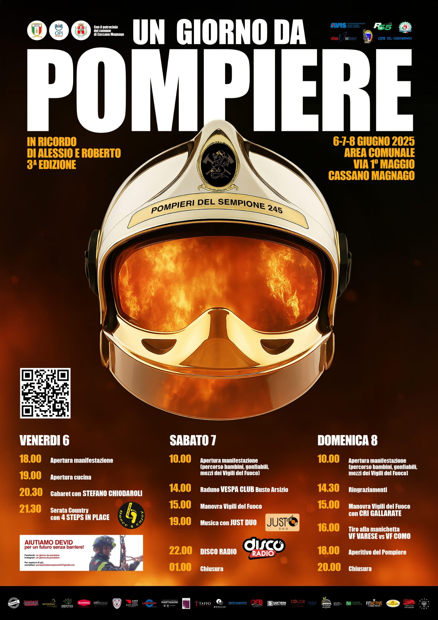 Locandina evento un giorno da pompiere