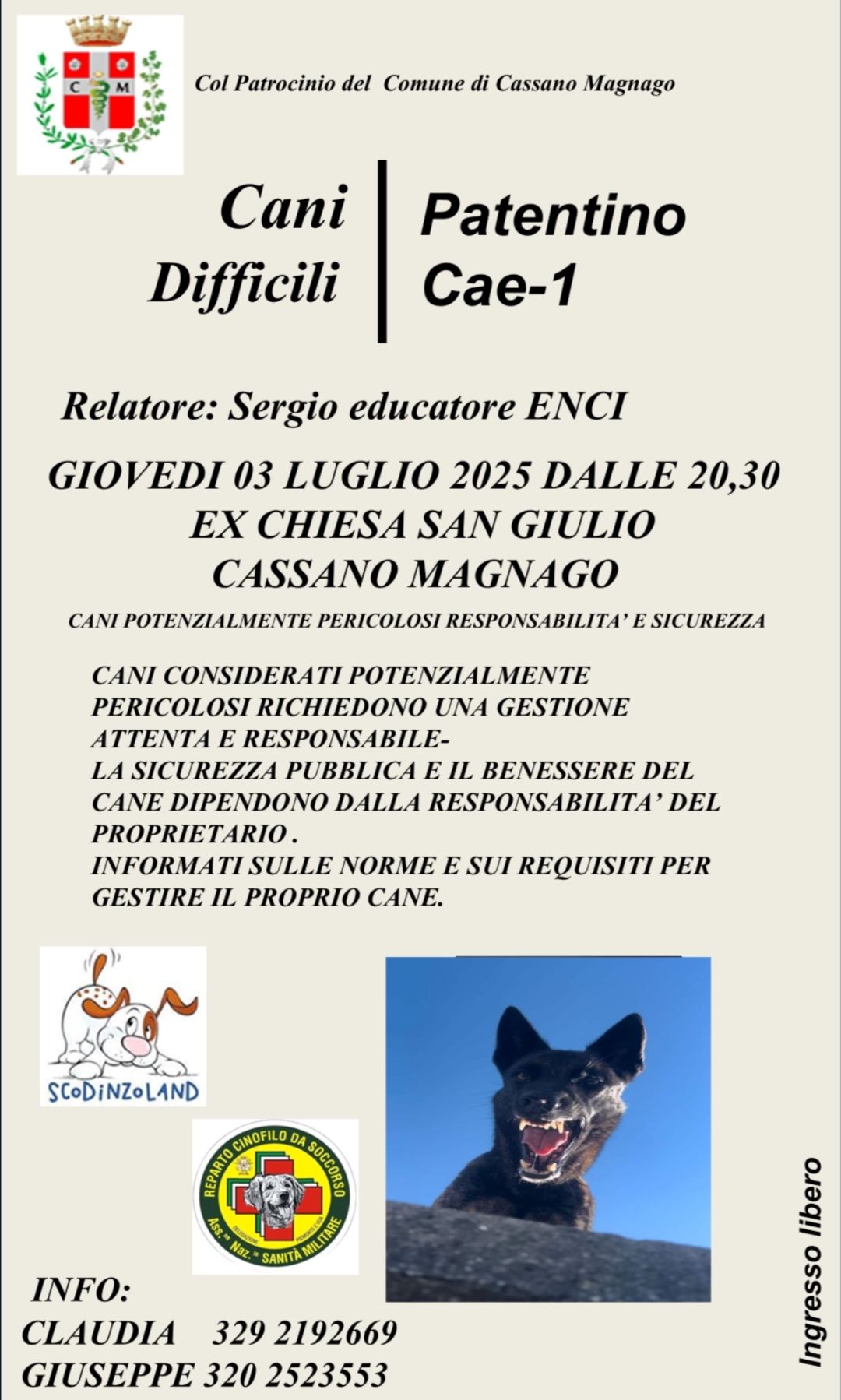 Locandina evento patentino cani Locandina evento patentino cani