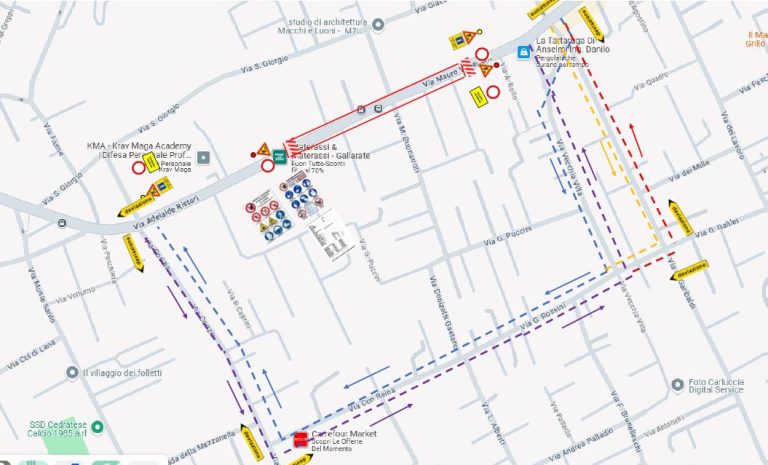 Mappa lavori Via Venegoni