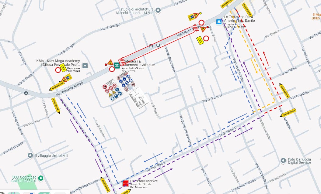 Mappa lavori Via Venegoni Mappa lavori Via Venegoni