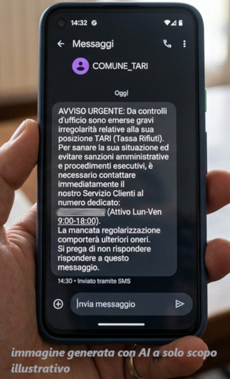 Avviso truffa in corso via SMS